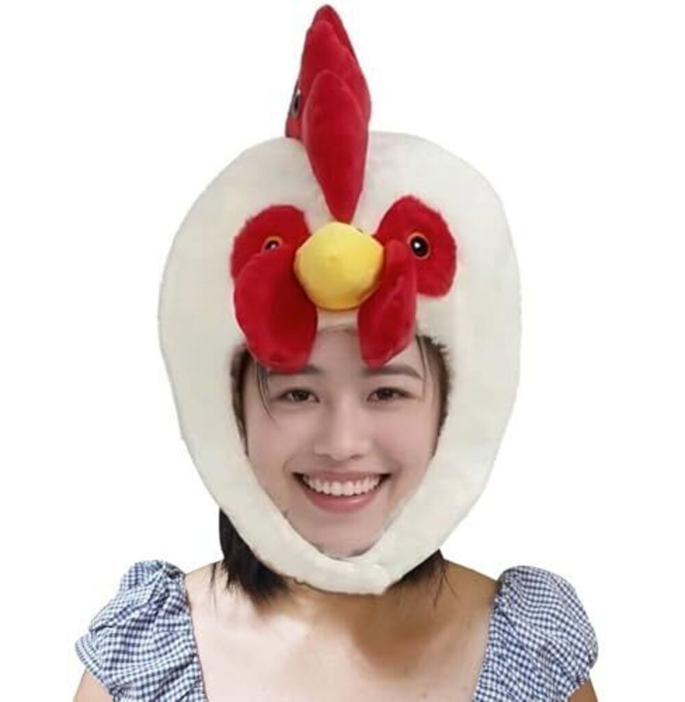 6031 2026 Chicken Warm Winter Hat Plush Rooster Mask Teens & Adults